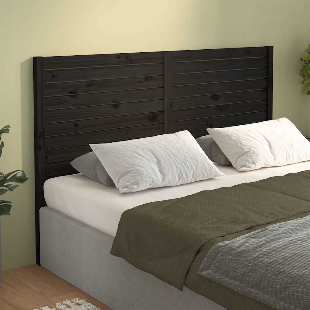 vidaXL Bed Headboard | Black | Solid Pine Wood | 126 x 4 x 100 cm 4
