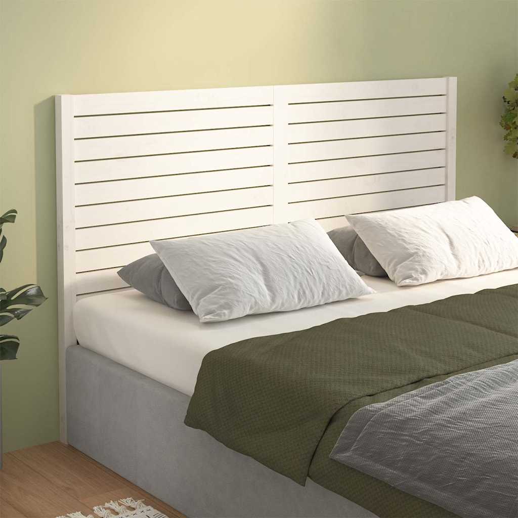 Bed Headboard 81x4x100 cm Solid Wood Pine White 146 cm