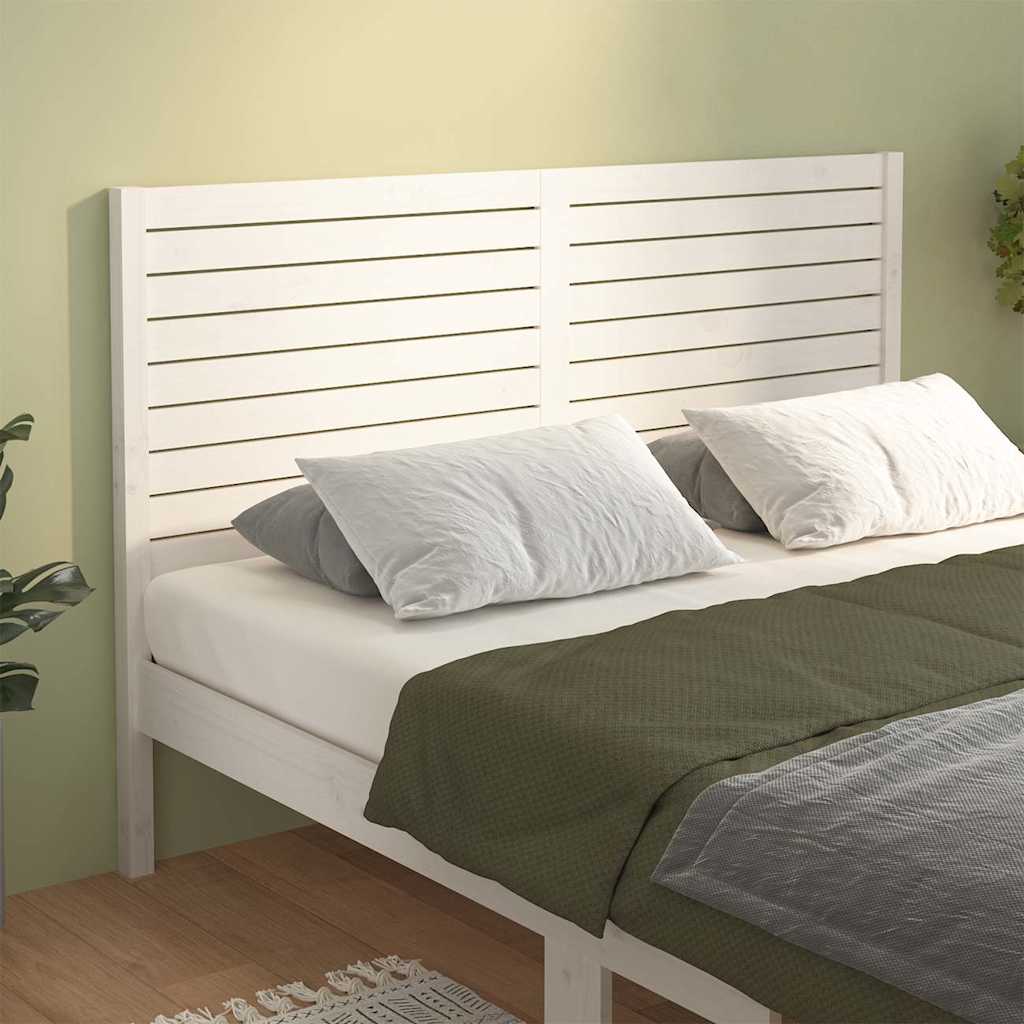 vidaXL Bed Headboard White 146x4x100 cm Solid Wood Pine 1
