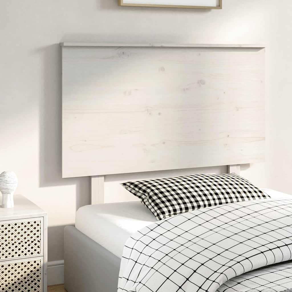 vidaXL Bed Headboard | White | Solid Pine Wood | 104x6x82.5 cm | Decorative Bits 4