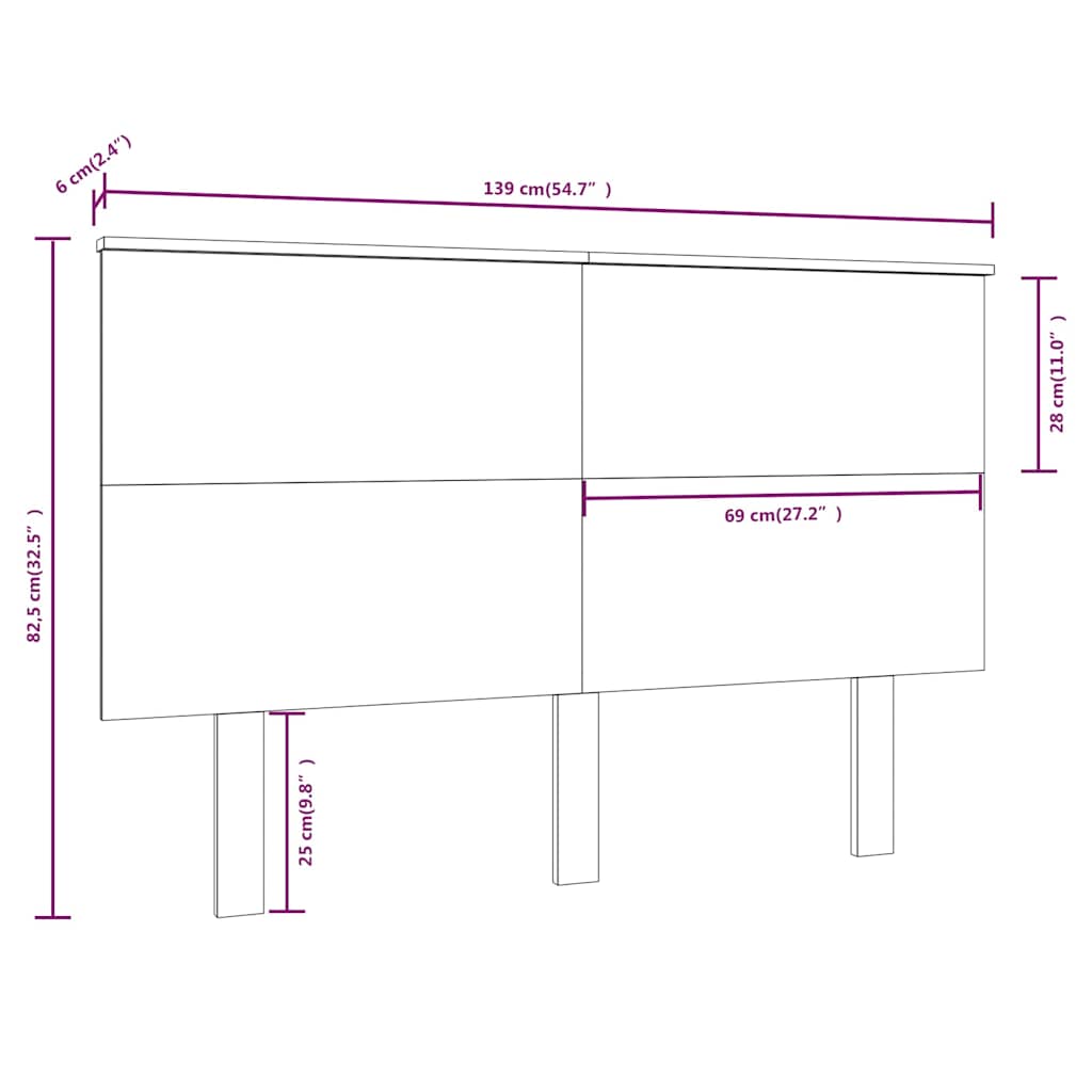 vidaXL Bed Headboard | Honey Brown | Solid Pine Wood | 139 cm x 6 cm x 82.5 cm 6