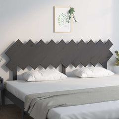 vidaXL Bed Headboard | Grey | Solid pine wood | 196 cm wide | Decorative Inlays 3