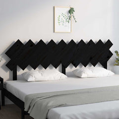 vidaXL Bed Headboard | Black | Solid Pine Wood | Standard | Decorative Inlays 3