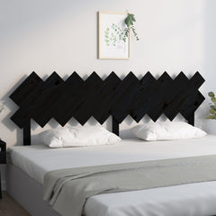 vidaXL Bed Headboard | Black | Solid Pine Wood | Standard | Decorative Inlays 1
