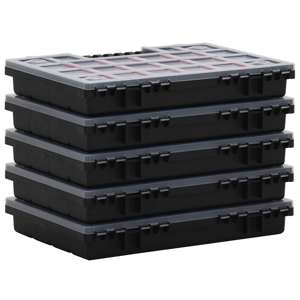 vidaXL Assortment Boxes 5 pcs 34.5x25x5 cm Polypropylene 4