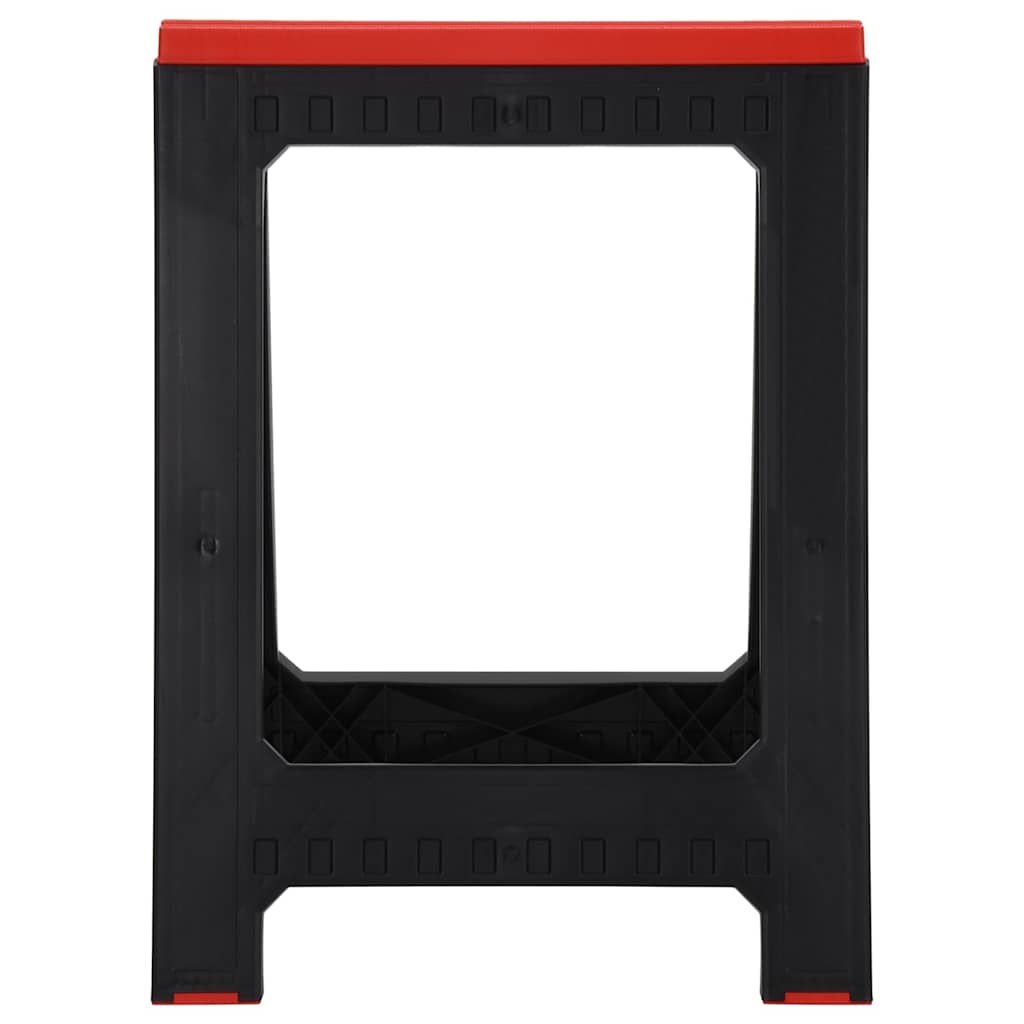 152104 vidaXL Foldable Work Trestles 2 pcs Black and Red Polypropylene 350 kg 4