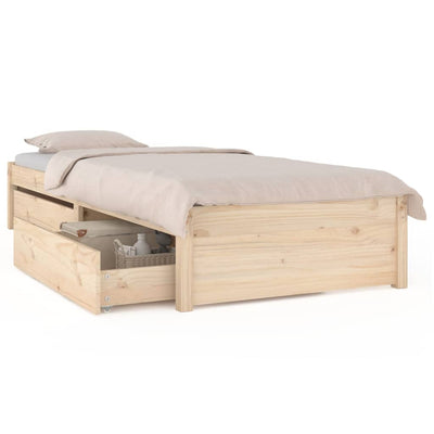 Bed Frame with Drawers 100x200 cm