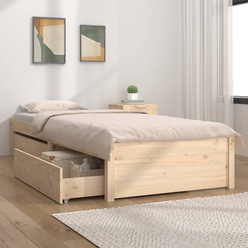 Bed Frame with Drawers 100x200 cm