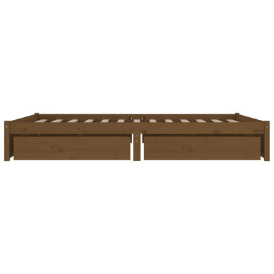 Bed Frame with Drawers Honey Brown 150x200 cm King Size