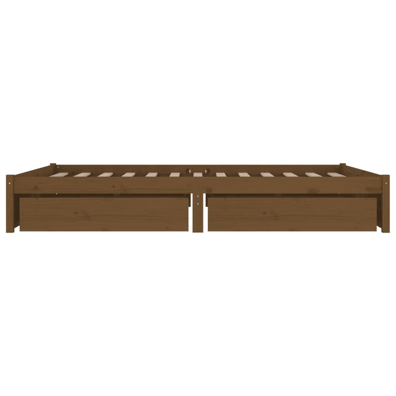 Bed Frame with Drawers Honey Brown 150x200 cm King Size