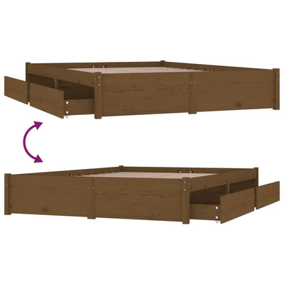 Bed Frame with Drawers Honey Brown 180x200 cm Super King Size