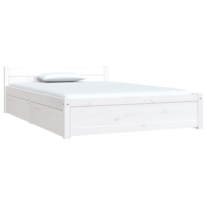 Bed Frame with Drawers White 120x190 cm Small Double