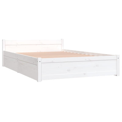 Bed Frame with Drawers White 120x190 cm Small Double