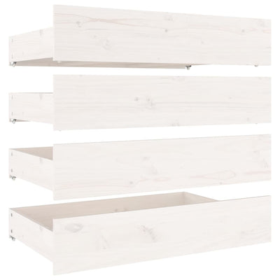 Bed Frame with Drawers White 120x190 cm Small Double