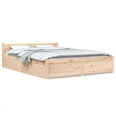 Bed Frame with Drawers 140x200 cm