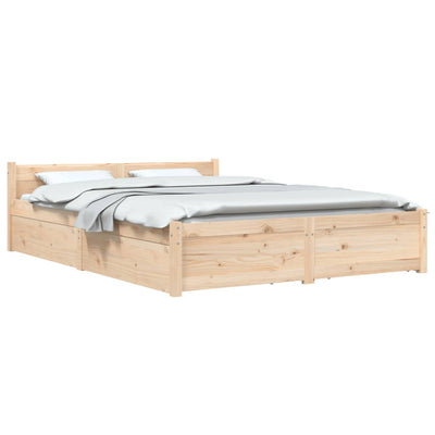 Bed Frame with Drawers 140x200 cm