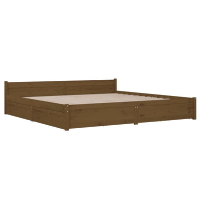 Bed Frame with Drawers Honey Brown 180x200 cm Super King Size