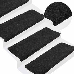 vidaXL Stair Mats Self-adhesive 15 pcs 65x24.5x3.5 cm Anthracite 1