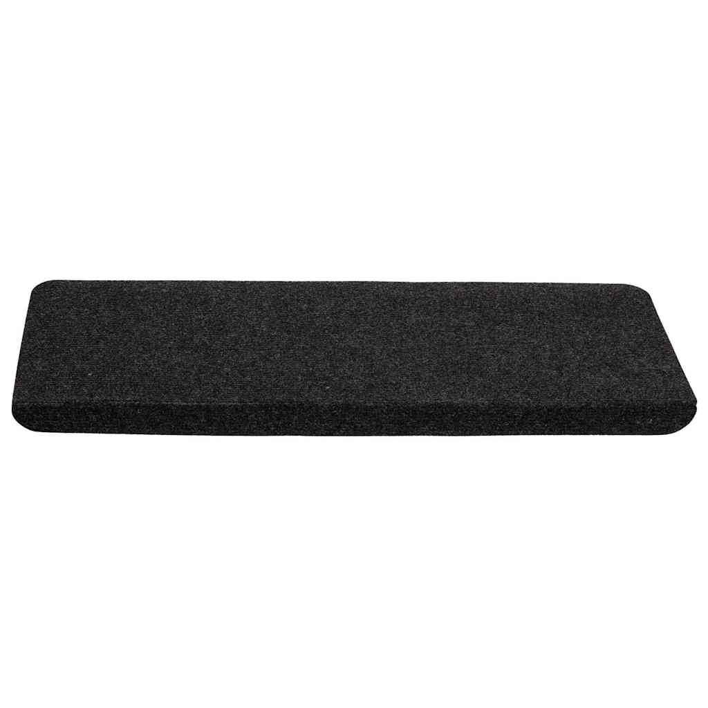 vidaXL Stair Mats Self-adhesive 15 pcs 65x24.5x3.5 cm Black 4