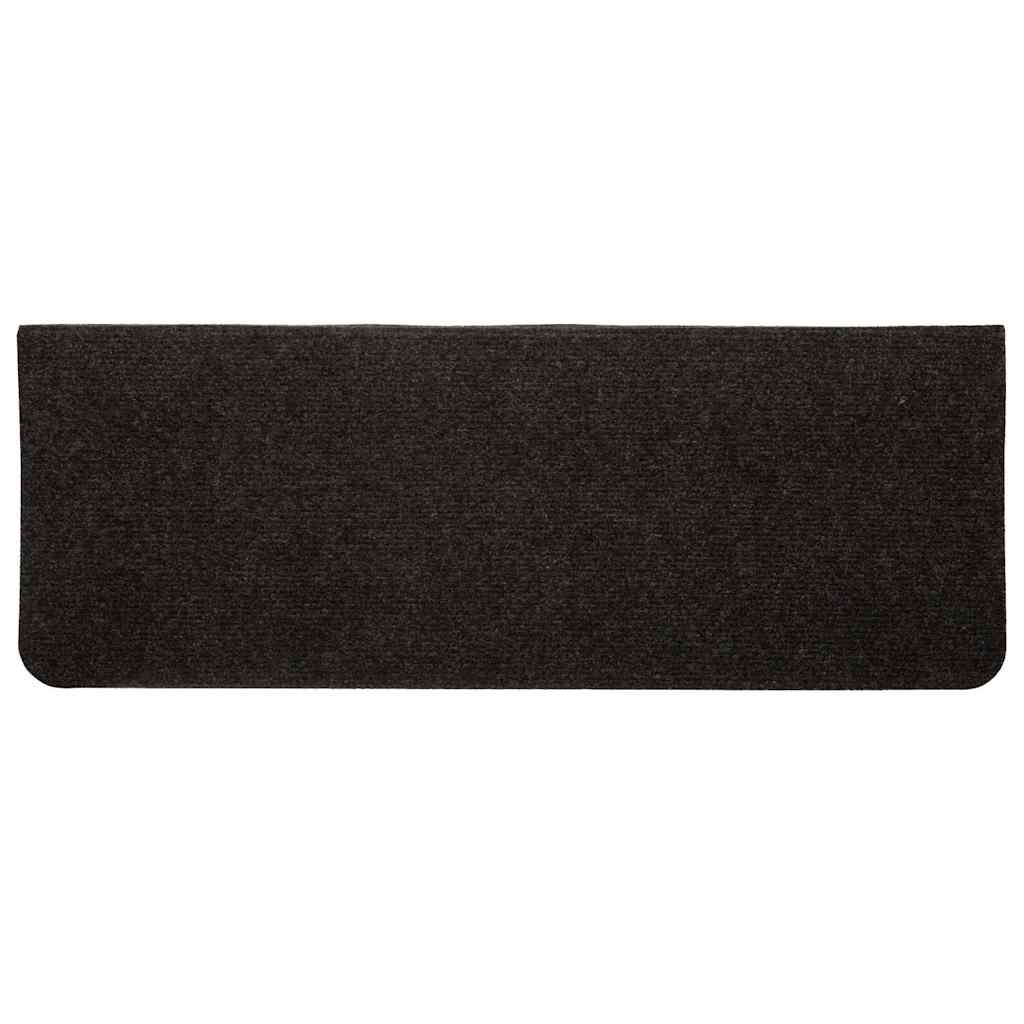 vidaXL Stair Mats Self-adhesive 15 pcs 65x24.5x3.5 cm Black 6