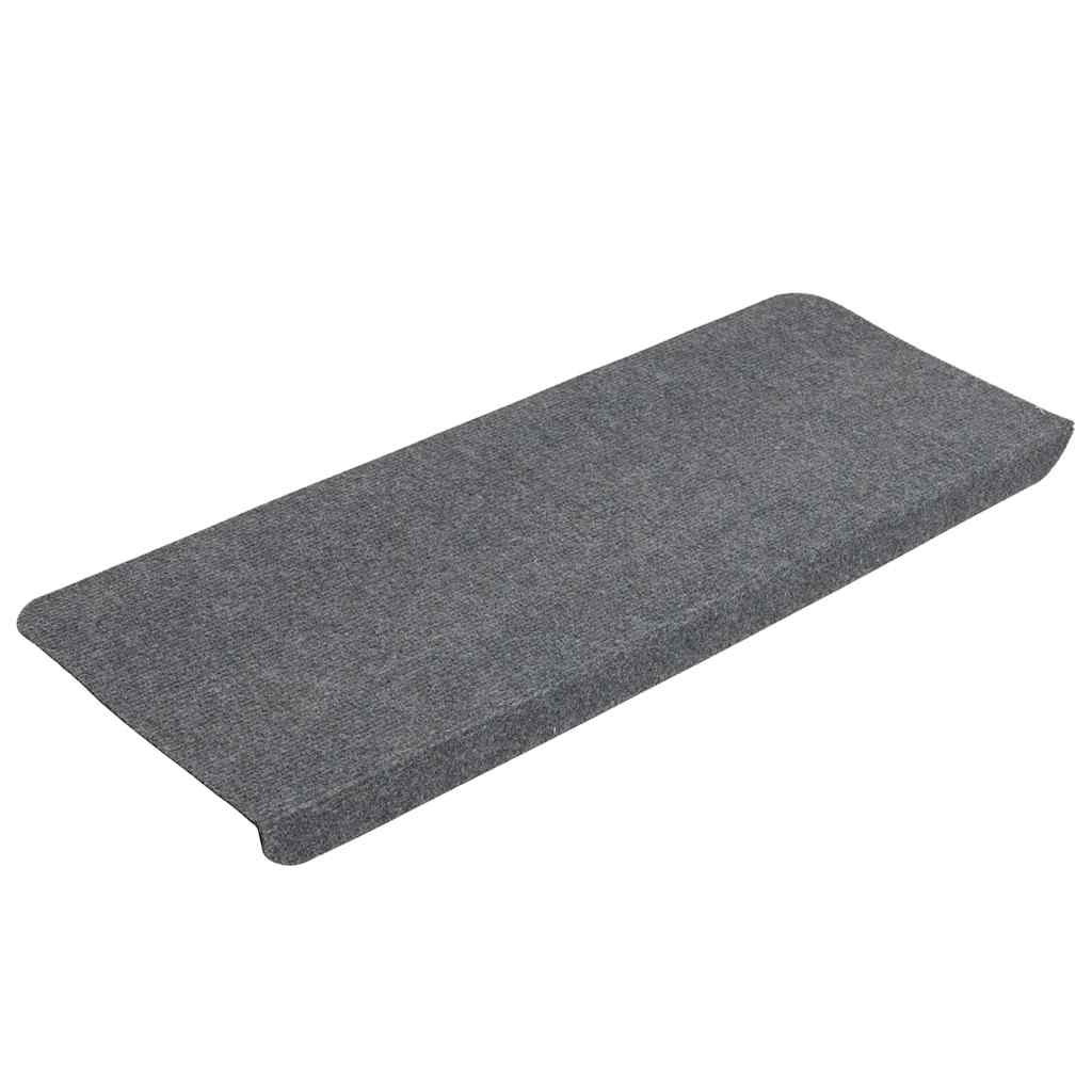 vidaXL Stair Mats Self-adhesive 15 pcs 65x24.5x3.5 cm Grey 3