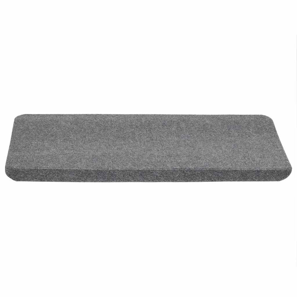 vidaXL Stair Mats Self-adhesive 15 pcs 65x24.5x3.5 cm Grey 4
