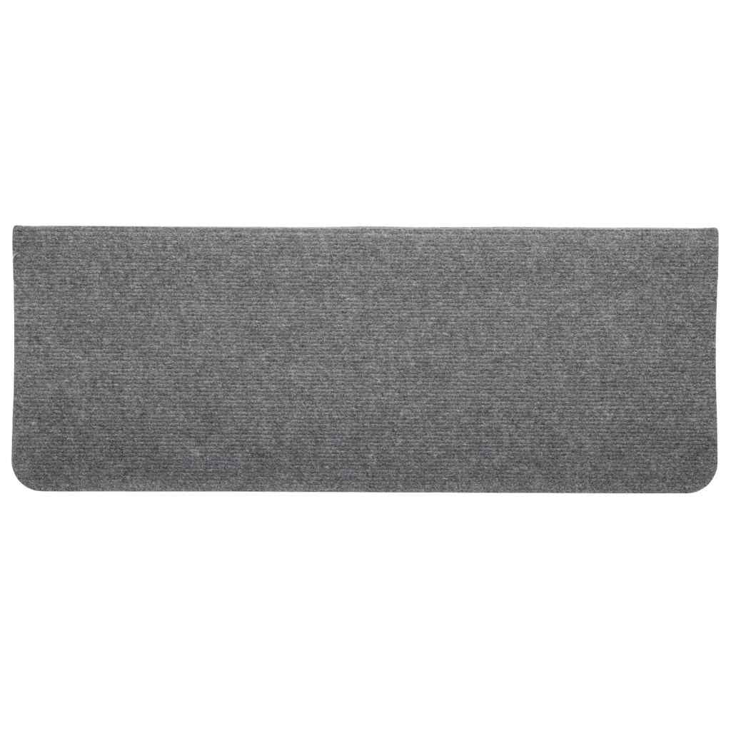 vidaXL Stair Mats Self-adhesive 15 pcs 65x24.5x3.5 cm Grey 6