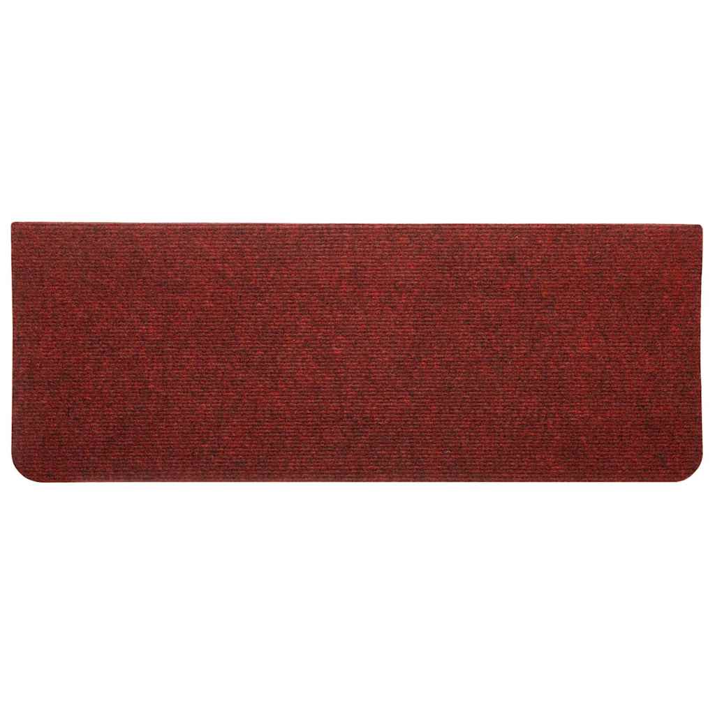 vidaXL Stair Mats Self-adhesive 15 pcs 65x24.5x3.5 cm Red 6