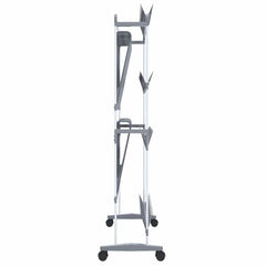 vidaXL Shoe Rack | Silver | Aluminium, PS, PE | Medium | Rollable | Shoe Rack 4