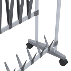 vidaXL Shoe Rack | Silver | Aluminium, PS, PE | Medium | Rollable | Shoe Rack 6
