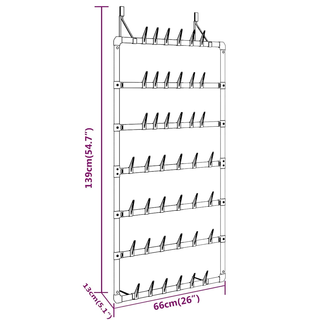 vidaXL Hanging Shoe Rack | Silver 6