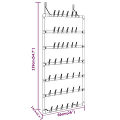 vidaXL Hanging Shoe Rack | Silver 6