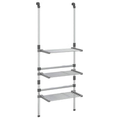 vidaXL 3-Tier Hanging Laundry Drying Rack Aluminium 2