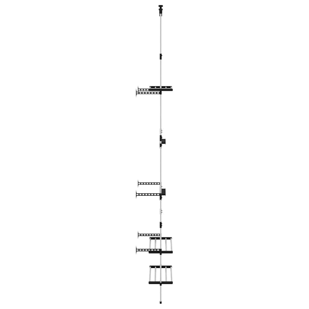 vidaXL Telescopic Garden Rack with 3 Shelves Silver Aluminium 4