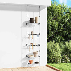 vidaXL Telescopic Garden Rack with 3 Shelves Silver Aluminium 1