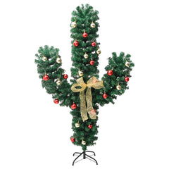 Christmas Cactus with Stand and LED Green PVC 150 cm