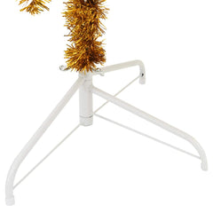 vidaXL Artificial Half Christmas Tree with Stand Gold 210 cm PET 4