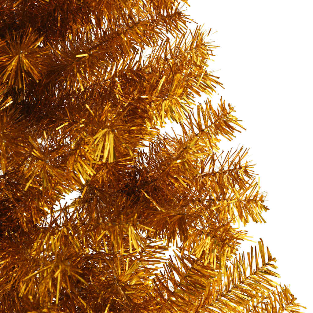 vidaXL Artificial Half Christmas Tree with Stand Gold 210 cm PET 6