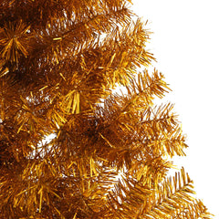 vidaXL Artificial Half Christmas Tree with Stand Gold 210 cm PET 6
