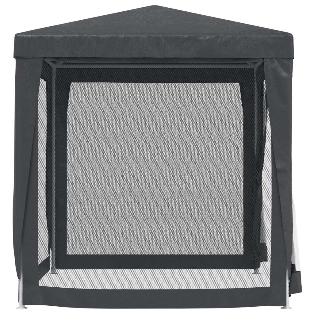 vidaXL Party Tent with 4 Mesh Sidewalls Anthracite 2x2 m HDPE 4