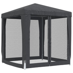vidaXL Party Tent with 4 Mesh Sidewalls Anthracite 2x2 m HDPE 5
