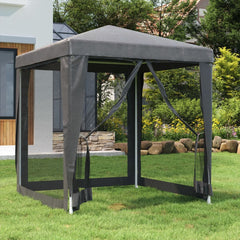 vidaXL Party Tent with 4 Mesh Sidewalls Anthracite 2x2 m HDPE 1