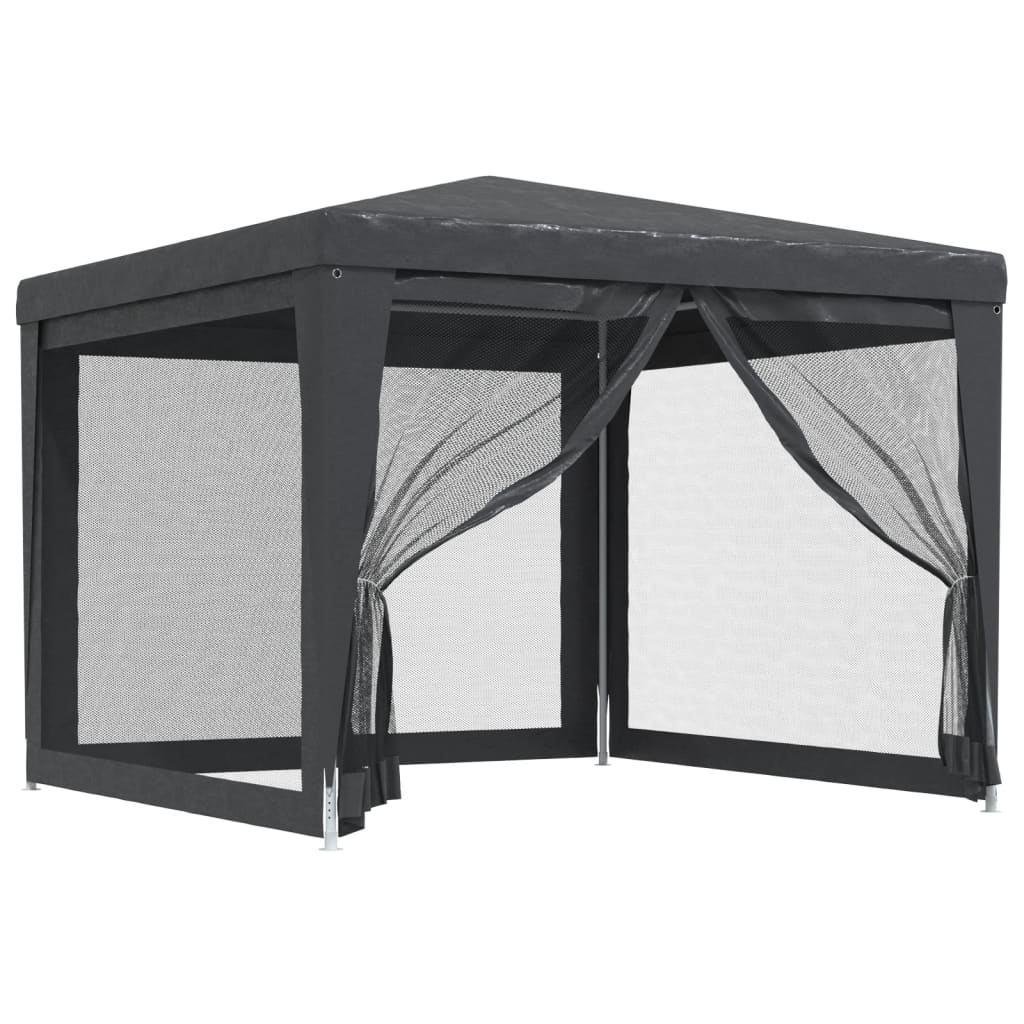 vidaXL Party Tent with 4 Mesh Sidewalls Anthracite 3x3 m HDPE 2