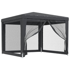 vidaXL Party Tent with 4 Mesh Sidewalls Anthracite 3x3 m HDPE 2