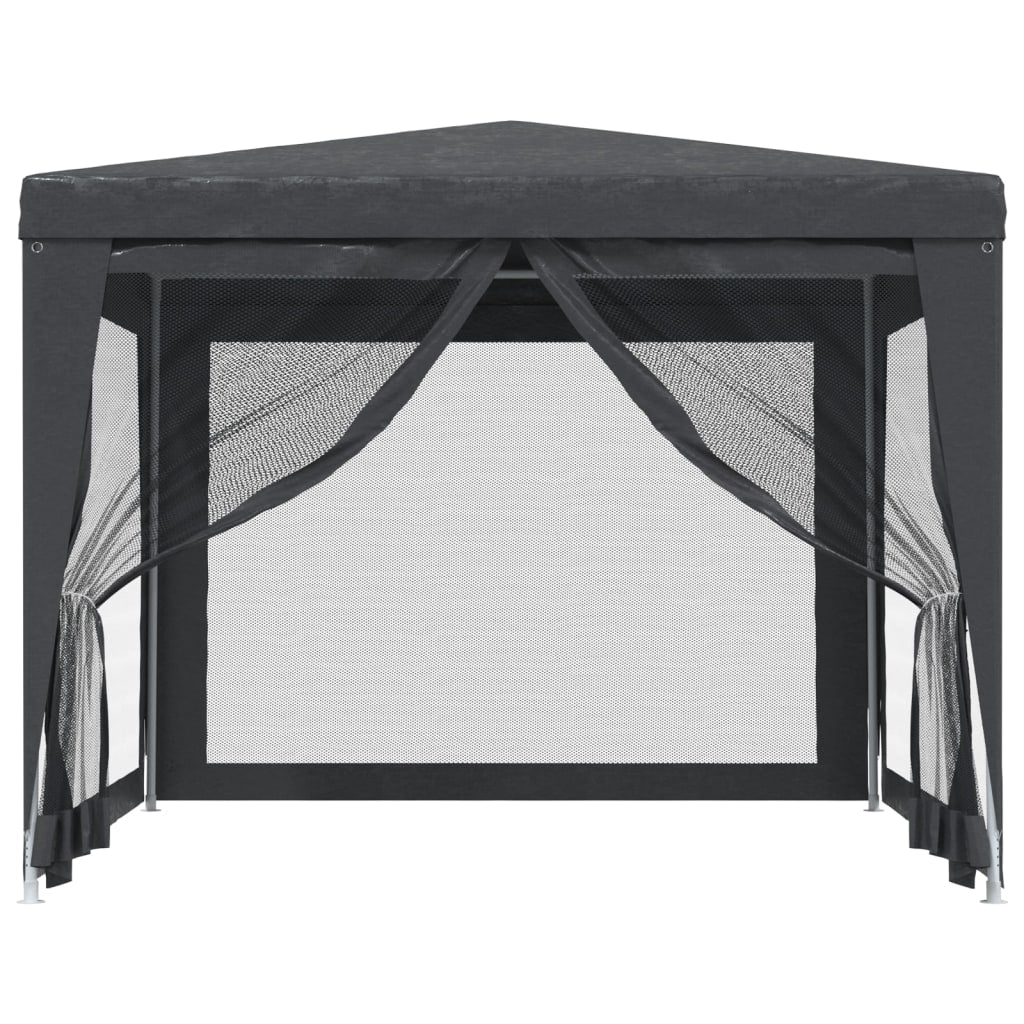 vidaXL Party Tent with 4 Mesh Sidewalls Anthracite 3x3 m HDPE 3