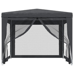vidaXL Party Tent with 4 Mesh Sidewalls Anthracite 3x3 m HDPE 3