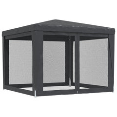 vidaXL Party Tent with 4 Mesh Sidewalls Anthracite 3x3 m HDPE 5