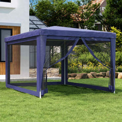 vidaXL Party Tent with 4 Mesh Sidewalls HDPE with 4 Sidewalls Width 3 m