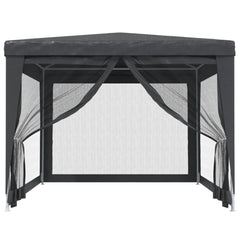 vidaXL Party Tent with 4 Mesh Sidewalls Anthracite 3x4 m HDPE 3
