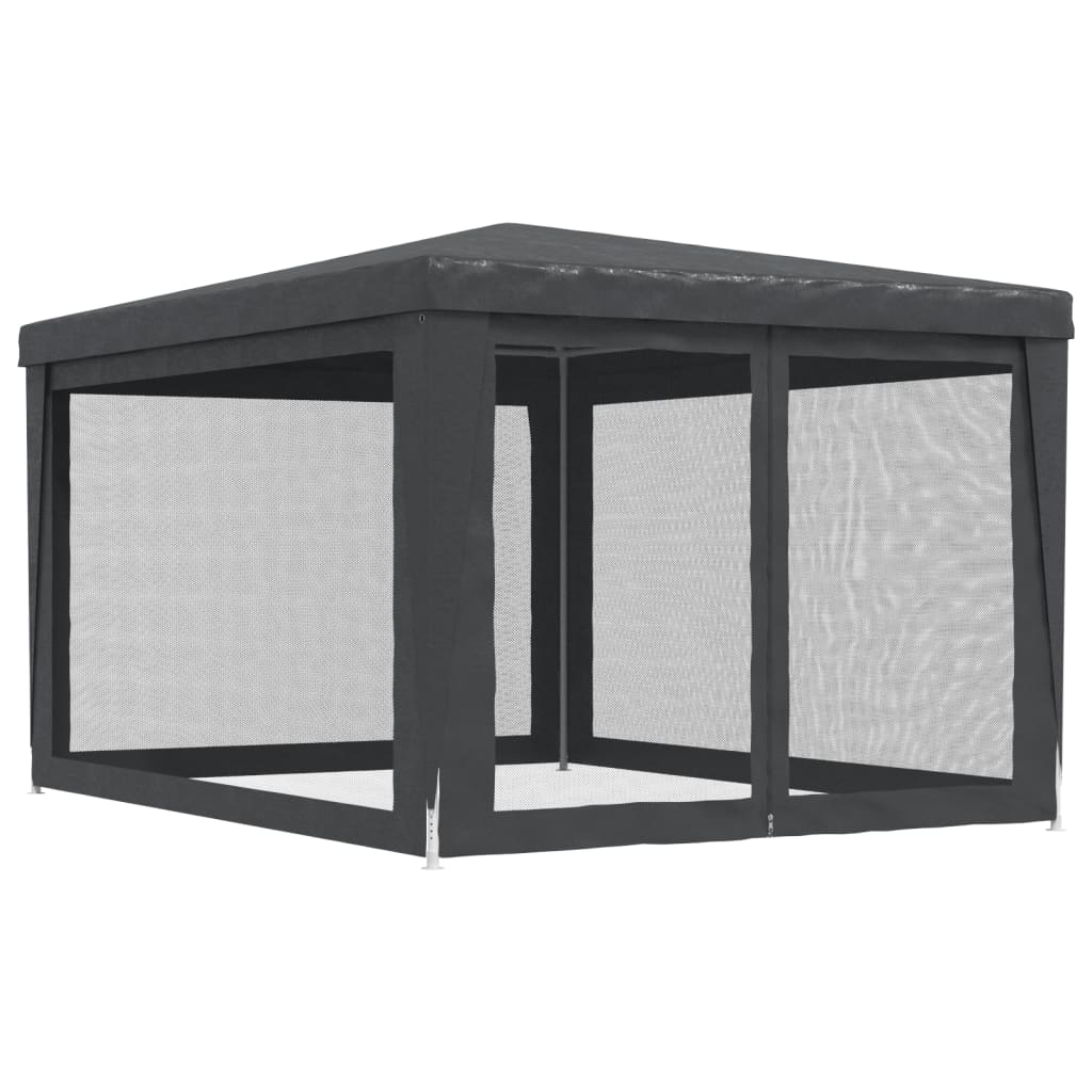vidaXL Party Tent with 4 Mesh Sidewalls Anthracite 3x4 m HDPE 5